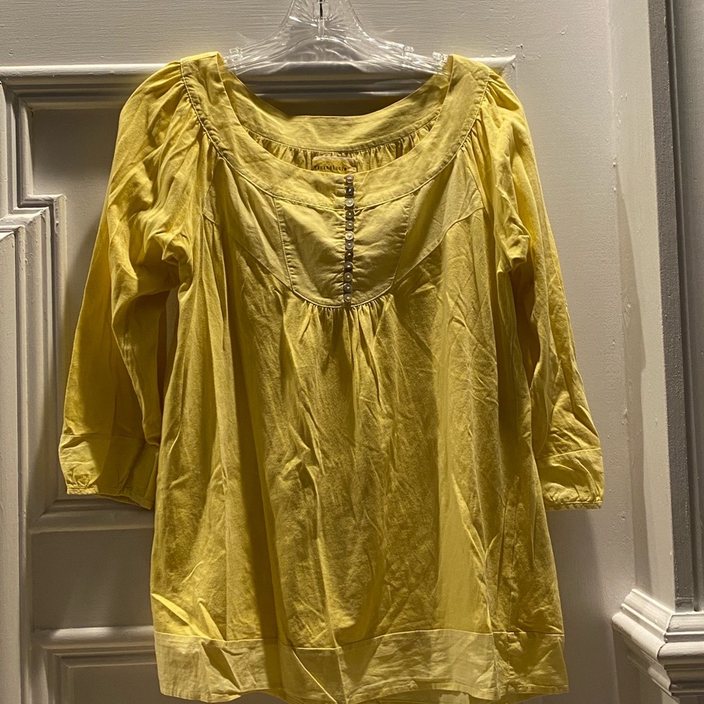 Anthropologie top yellow